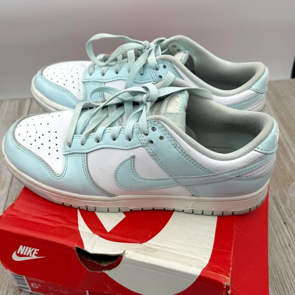 Nike Dunk Low Retro White Glacier Blue Mens 6.5 Womens 8 Sneakers DV0833-104